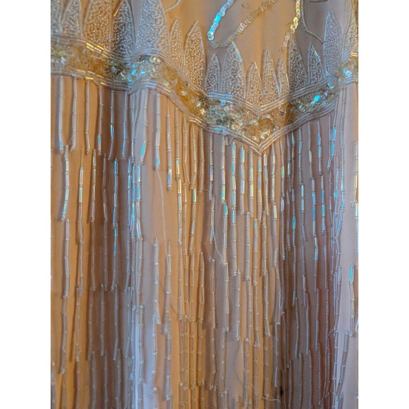 Fabrice Silhoutte Vintage Fringe Beaded Peach Dress size 6 - Picture 2 of 16